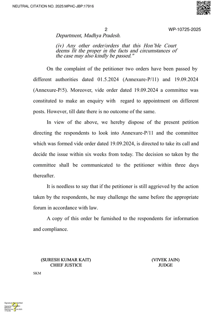 HC order on GMC appointments