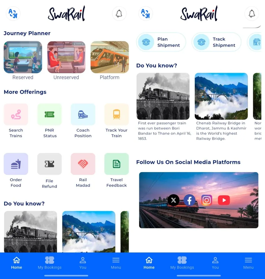 Swarail has a minimalistic modern user interface.