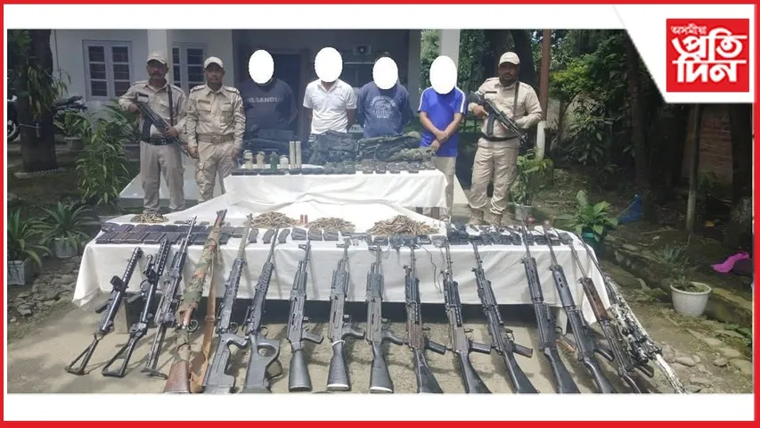 ইম্ফলত সুৰক্ষা বাহিনীৰ অভিযানত বিশাল অস্ত্ৰ ভাণ্ডাৰ জব্দ...