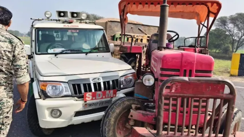 Bhind SDM Attack Ret mafia car hit illegal transportation hindi news