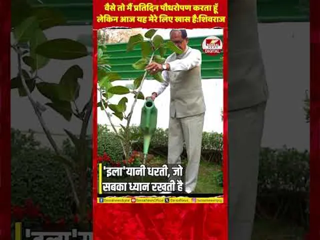 शिवराज सिंह चौहान ने बेटी 'इला'के शुभ आगमन पर लगाया'वट वृक्ष'...