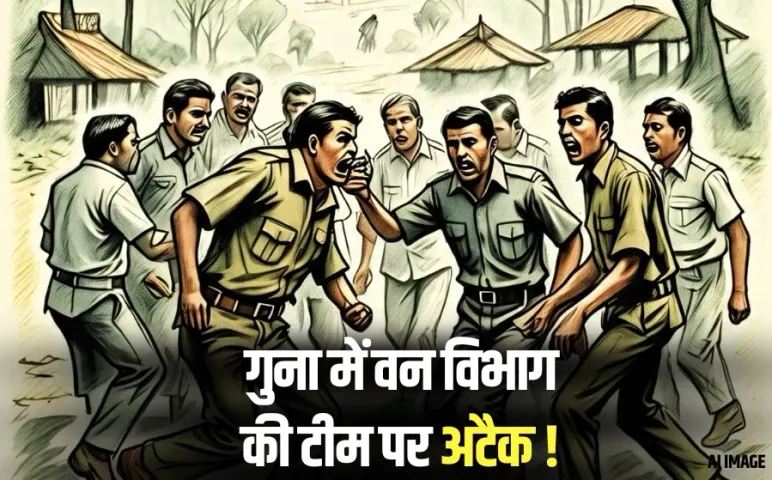 Attack On Forest Team Guna encroachment hindi news