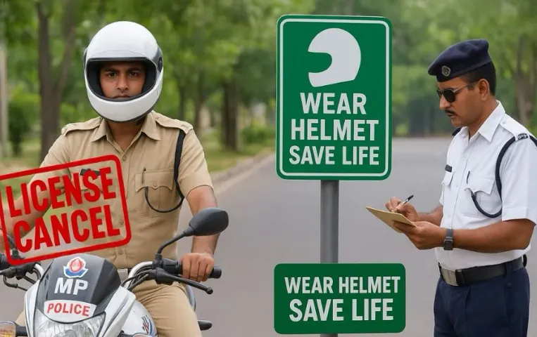 MP Police Helmet Rule: मप्र में पुलिसकर्मियों के लिए हेलमेट लगाना अनिवार्य, नहीं लगाने पर ड्राइविंग लाइसेंस होगा कैंसिल