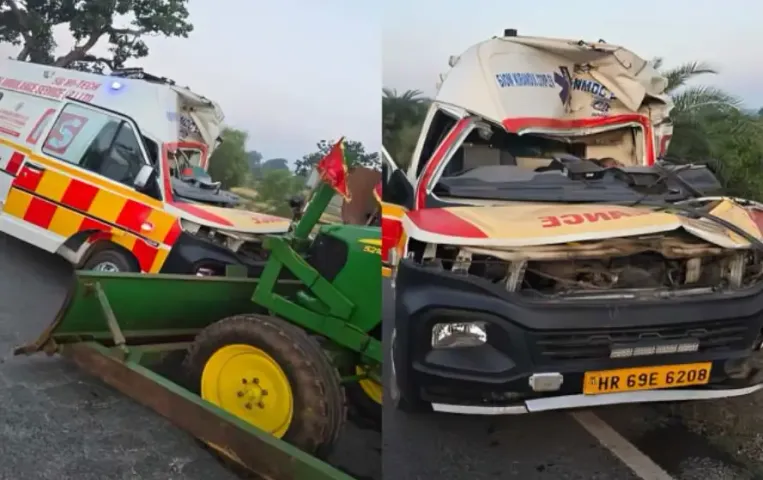 Chhattisgarh Jagdalpur Ambulance Tractor Road Accident Video 