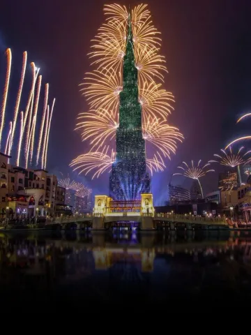 Happy New Year 2025 Dubai Russia Singapore celebration