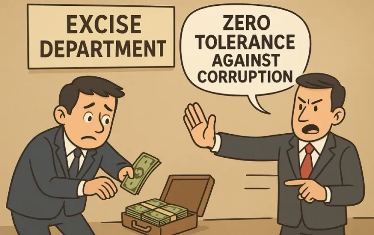 Mahoba District Excise Officer suspended bribery Rajendra prasad verma hindi news zxc