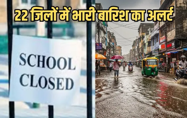 UP Weather Update bhari barish 22 district school closed lucknow record barish hindi news zxc