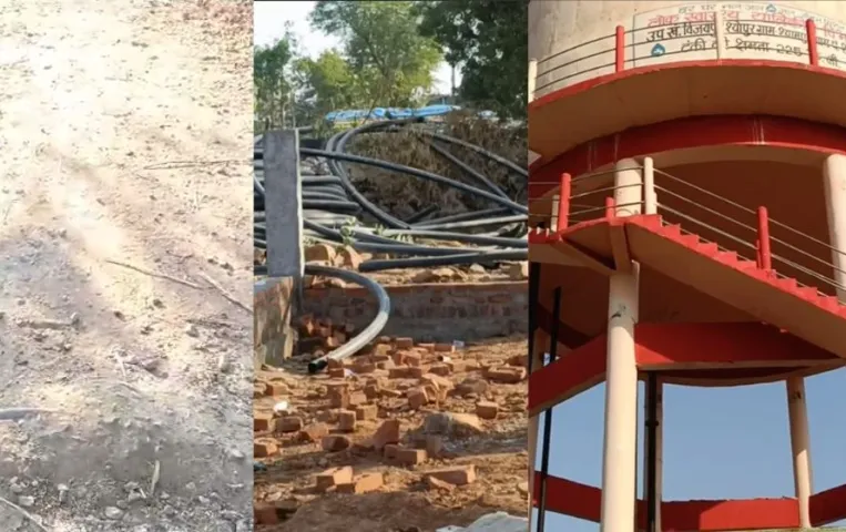 श्योपुर में नल जल योजना में भ्रष्टाचार: ग्रामीण बोले- घटिया काम कर रहे जिम्मेदार, ठेकेदारों को नहीं किसी का डर
