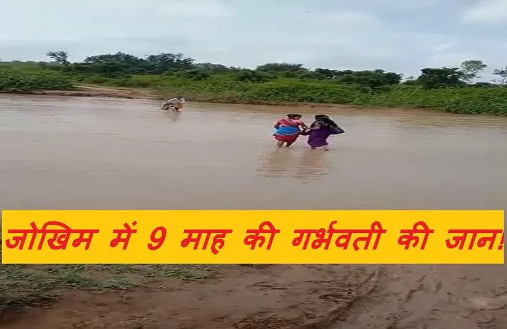 Shahdol News: तेज बहाव पार कर 9 माह की गर्भवती को अस्पताल ले जाने को मजबूर हैं ग्रामीण...