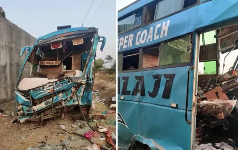राजगढ़ में दर्दनाक हादसा: पुल से नीचे गिरी बस, 2 की मौत, 29 घायल; महिला बोली- ड्राइवर नशें में था, मोबाइल देख रहा था