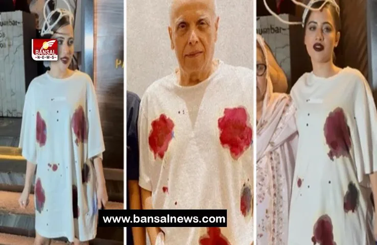 Uorfi Javed New Dress: महेश भट्ट के कपड़ों से इंस्पायर हुई उर्फी, पहन ली खून के धब्बे लगे टी शर्ट