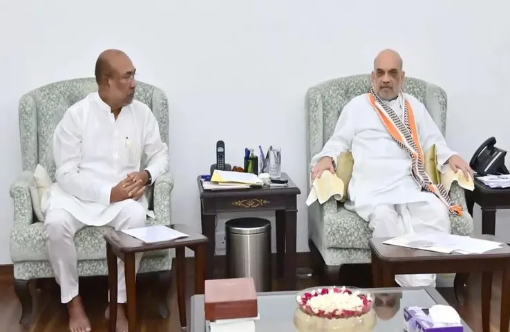 Manipur News: सीएम बीरेन सिंह ने मंत्री शाह से की मुलाकात, राज्य की वर्तमान स्थिति पर की चर्चा