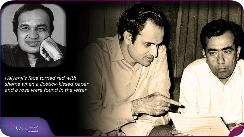 Kalyanji's face turned red with shame when a lipstick-kissed paper and a rose were found in the letter