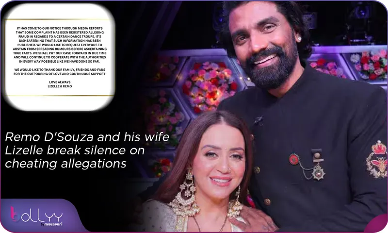 Remo D'Souza and his wife Lizelle break silence on cheating allegations