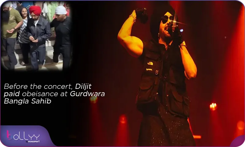 Before the concert, Diljit paid obeisance at Gurdwara Bangla Sahib