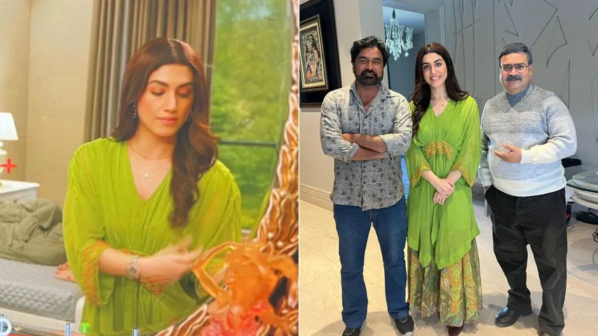 Delbar Arya's BTS Pics With 90s Star Shrikant Verma From Debut Series