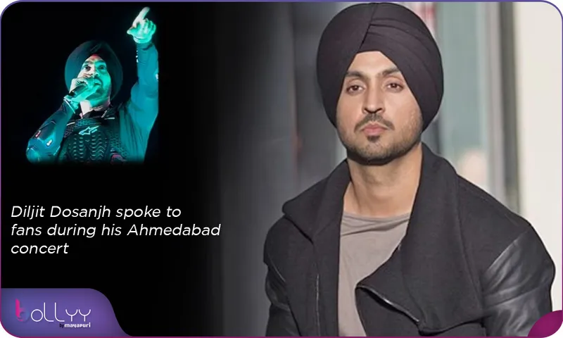 Diljit Dosanjh spoke to fans during his Ahmedabad concert