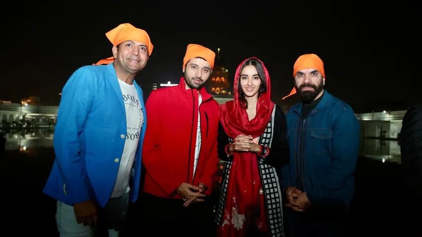 Simrat Kaur, Utkarsh Sharma Seek Blessings Before Vanvaas Release