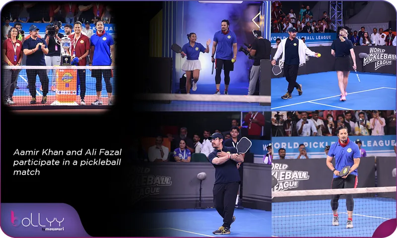 Aamir Khan and Ali Fazal participate in a pickleball match