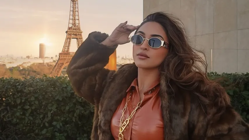 Krystle D'Souza Stuns in Chic Leather & Luxe Fur on Her Paris Vacation