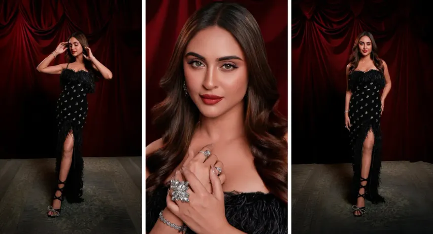 Krystle D'Souza Stuns in Off-Shoulder Black Dress, Bold Photos Go Viral