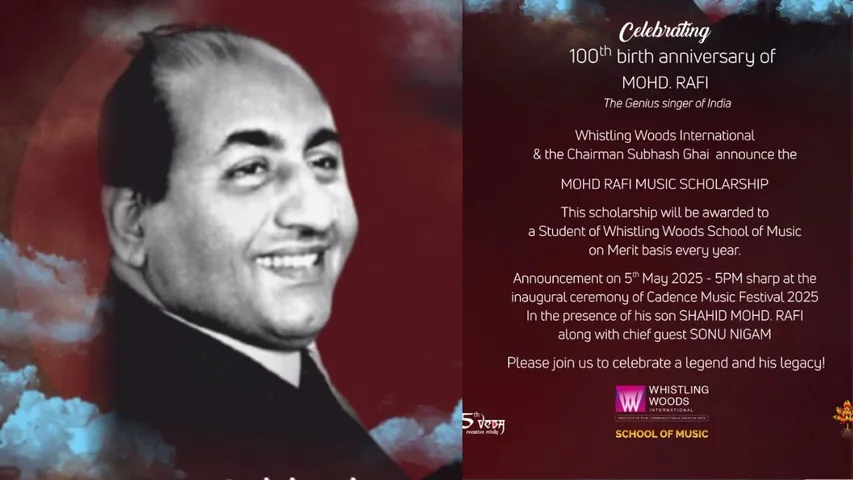 Mohd Rafi Music Scholarship Announced by Whistling Woods & Subhash Ghai