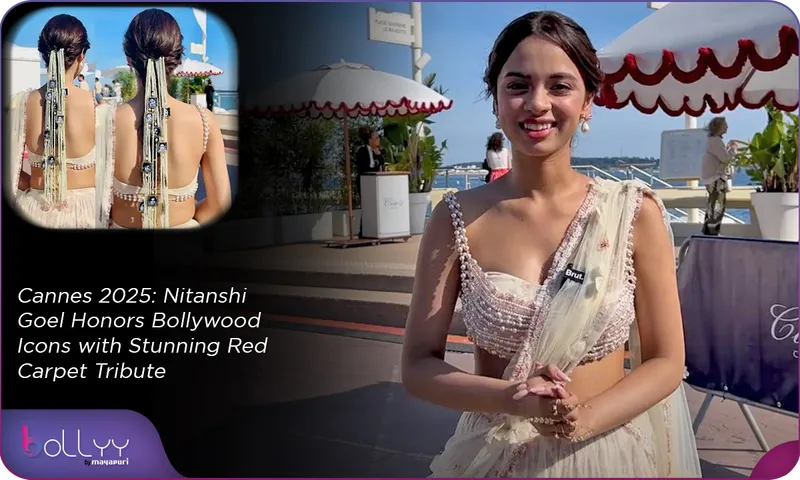 Cannes 2025 Nitanshi Goel Honors Bollywood Icons with Stunning Red Carpet Tribute