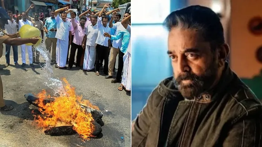 ‘Thug Life’ Actor Faces Uproar Before Rajya Sabha Nomination Kamal Haasan's Effigies Burnt