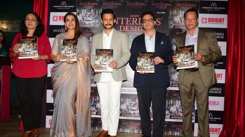 Celeb actors Sonali Kulkarni, Adinath Kothare launch 'Society Interiors & Design' cover at unveiling event!