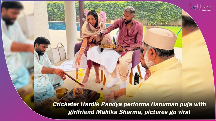 Cricketer Hardik Pandya performs Hanuman puja with girlfriend Mahika Sharma