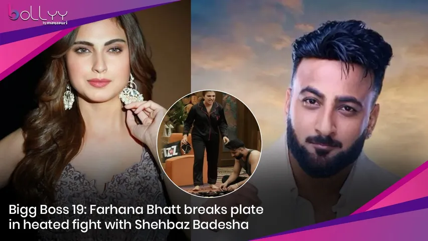 Bigg Boss 19 Farhana Bhatt breaks plate in heated fight with Shehbaz Badesha