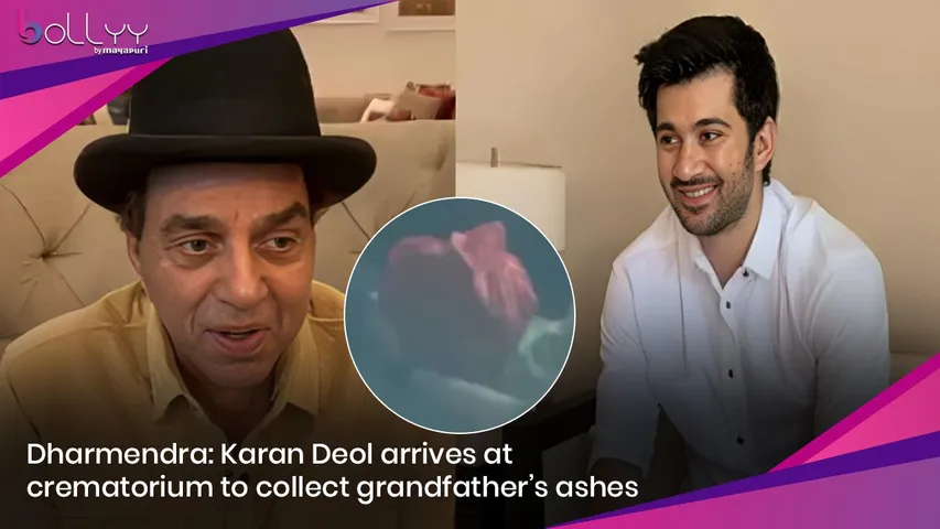 Dharmendra Karan Deol arrives at crematorium to collect grandfather’s ashes