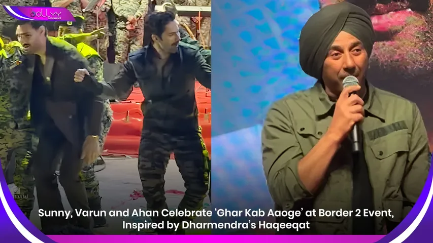 Sunny, Varun and Ahan Celebrate ‘Ghar Kab Aaoge’ at Border 2 Event, Inspired by Dharmendra’s Haqeeqat