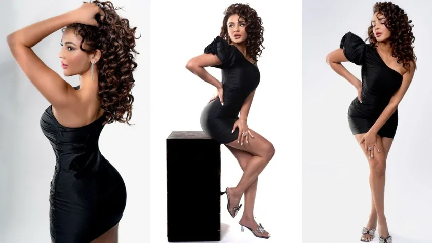 Seerat Kapoor Stuns in Off-Shoulder Black Mini Dress on Instagram