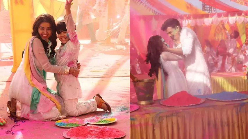 “Bura Na Maano Holi Hai” says Neeharika Roy during their recent Holi shoot on Zee TV’s Radha Mohan.jpg