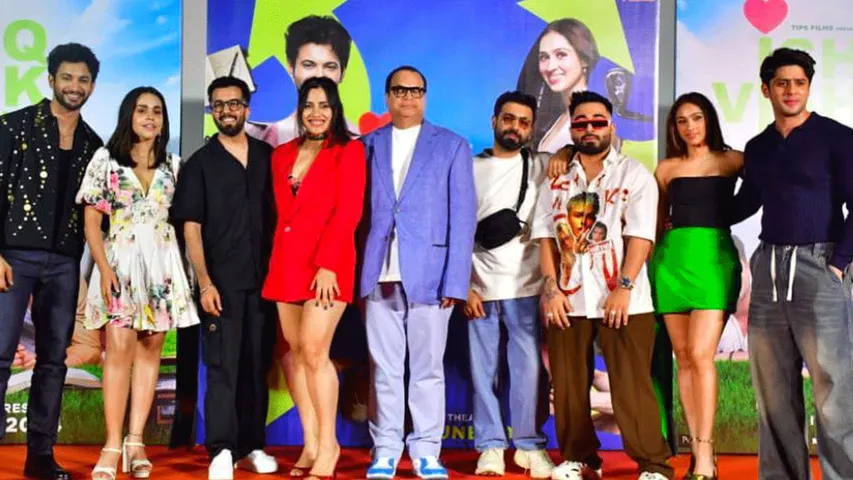 Ishq Vishk-Rebound lead cast with composer Rochak, singers Jonita G and MellowD.png