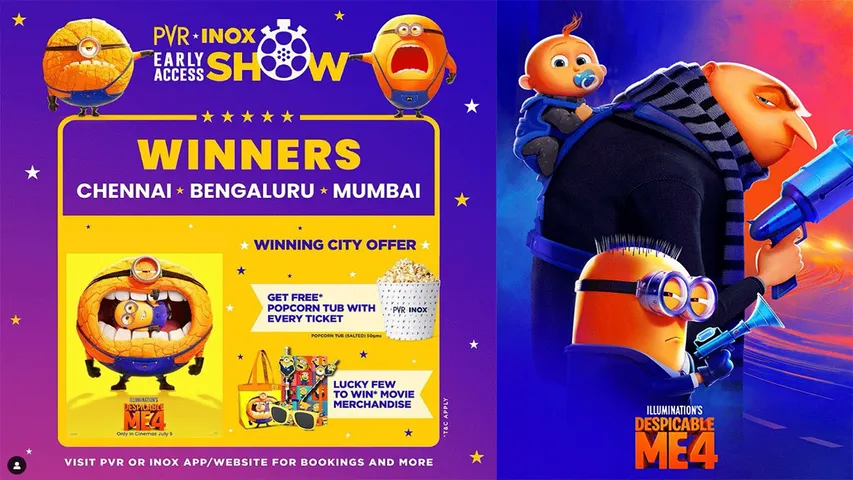 Chennai, Bangalore & Mumbai Win Despicable Me 4 Early Access Voting