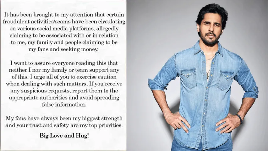 Fan Scammed of 50 Lakhs Using Sidharth Malhotra's Name, Actor Reacts