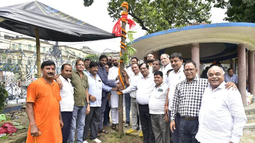 Puja Curtains go up with KHUTI PUJA at Mohammad Ali Park