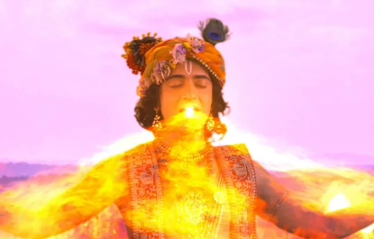Krishn-To-Swallow-Munjavan's-Forest-Fire-Created-By-Kans's-Demon!