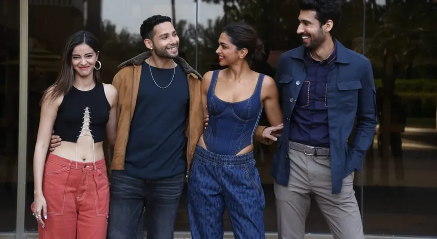 Deepika Padukone is looking stunning in a Blue denim jogger