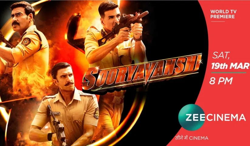 People across India join the grandest celebration of the year as the mega blockbuster Sooryavanshi primes for World Television Premiere on Zee Cinema on 19th March at 8pm
