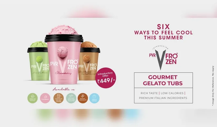 PVR LAUNCHES V-FROZEN GOURMET GELATOS IN CINEMAS AT THE ONSET OF SUMMER