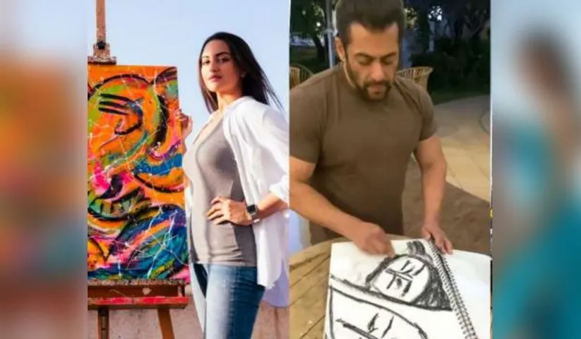 Creative artist Sonakshi Sinha showcases own painting collections---for first time.
