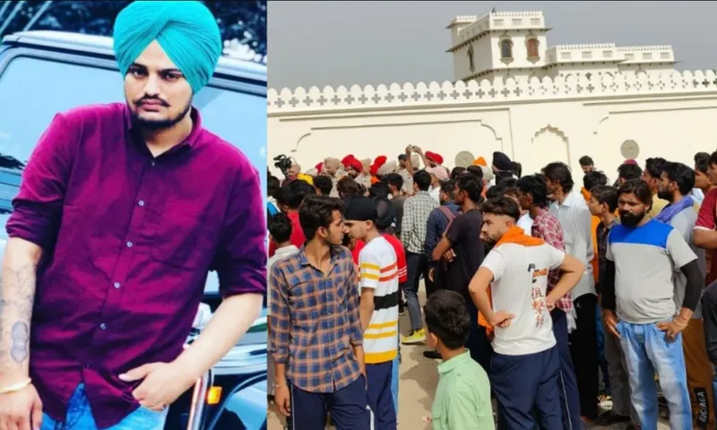 Sidhu Moose Wala's fans gathered outside his house to attend his Last Rites