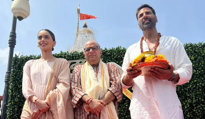 Akshay Kumar and Manushi Chhillar pay tribute to Samrat Prithviraj at Somnath Temple!
