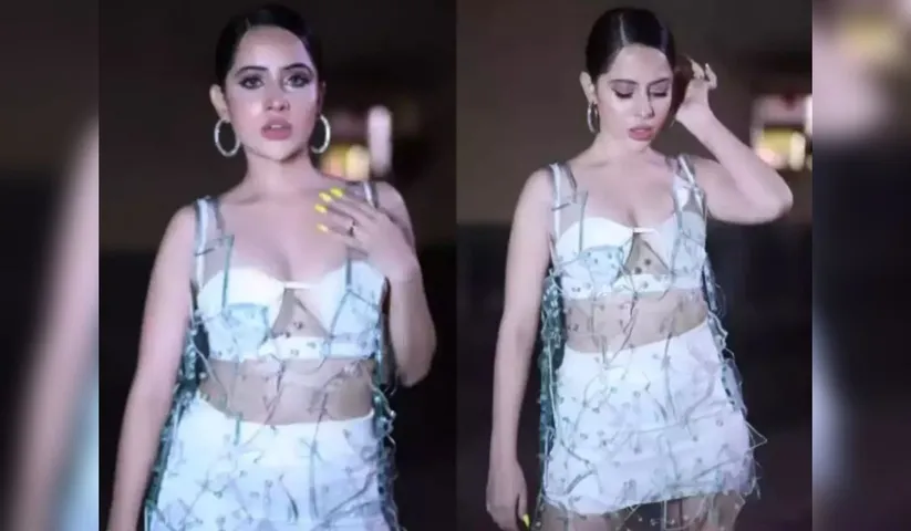Urfi Javed looks dazzling in her 20 KGS glass outfit at her 3 Million celebration which turned out to be a grand affair!