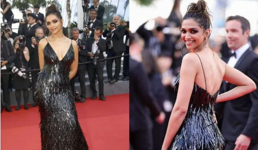 Deepika Padukone looks amazing in black shimmery dress