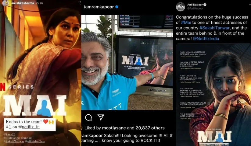 Sakshi Tanwar is one of the finest actresses of our country..’ Anil Kapoor, Anushka Sharma, shower praise on Netflix India’s ‘Mai’