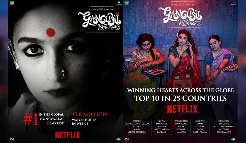 Gangubai Kathiawadi becomes the first Indian Film to Rank #1 in the global non-English films list on Netflix